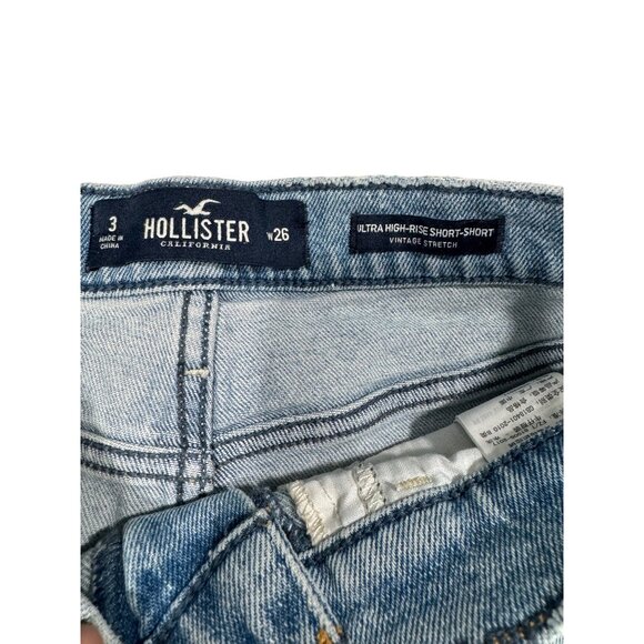 Hollister ultra high rise short short vintage stretch light was distressed sz 26 - Picture 4 of 4